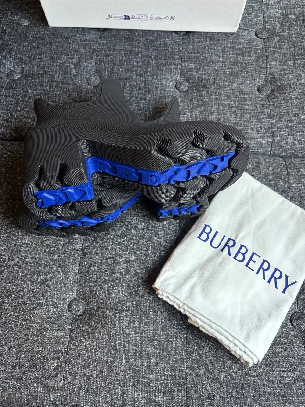 Burberry  Black Rubber Slip-On Rain Boots